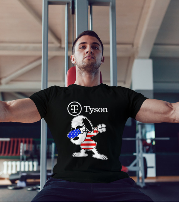 Tyson Foods Snoopy Dabbing American Flag Character T-Shirt