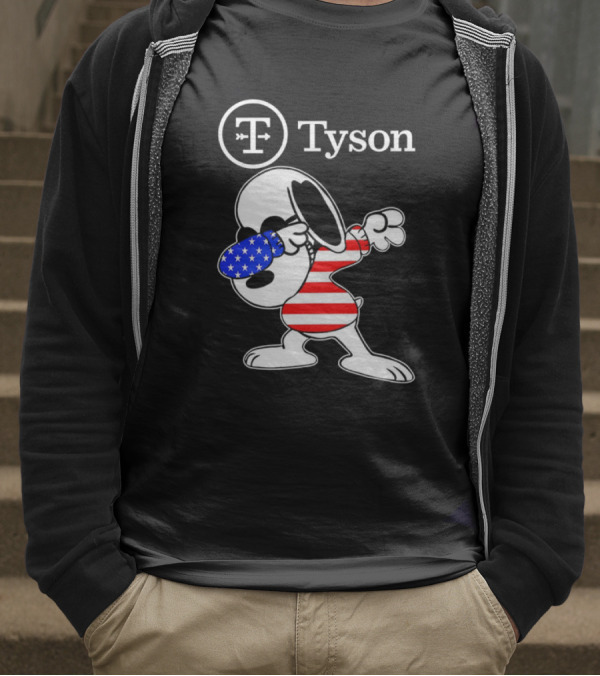 Tyson Foods Snoopy Dabbing American Flag Character T-Shirt