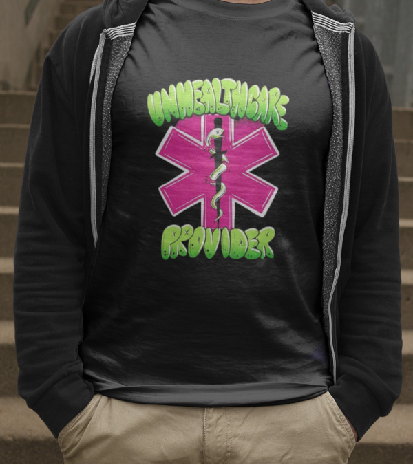 Unhealthcare Provider Graffiti Star Of Life Snake T-Shirt