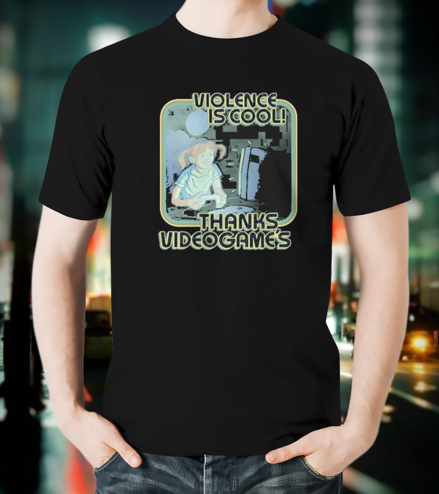 Violence Is Cool Thanks Videogame's Retro Gamer Moonlight Adventure T-Shirt