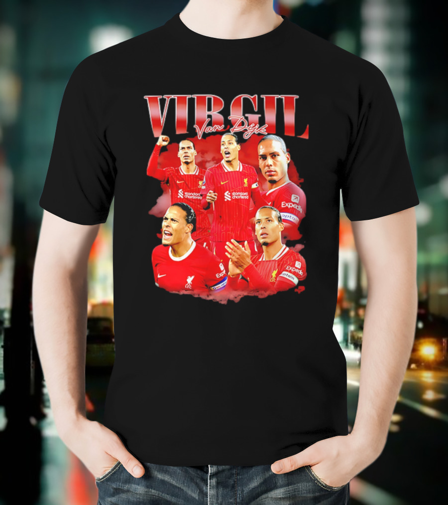 Virgil Van Dijk Liverpool FC Number 4 Captain Liverpool Red Jersey T-Shirt