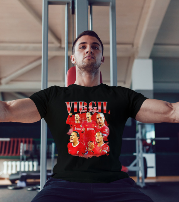 Virgil Van Dijk Liverpool FC Number 4 Captain Liverpool Red Jersey T-Shirt