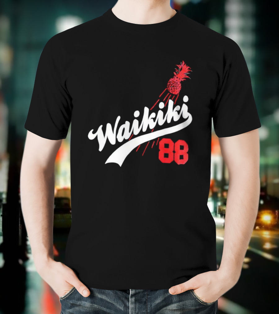 Waikiki 88 Los Angeles Dodgers Pineapple Baseball Graphic T-Shirt