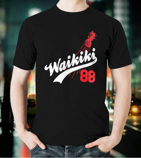 Waikiki 88 Los Angeles Dodgers Pineapple Baseball Graphic T-Shirt