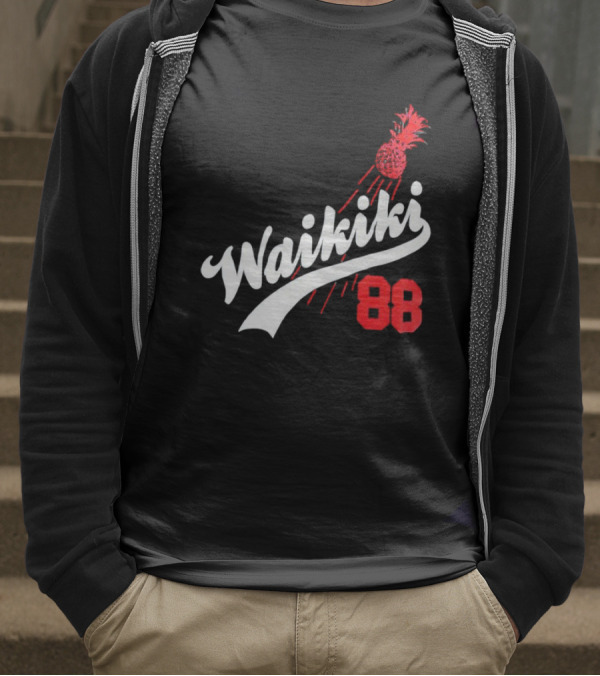 Waikiki 88 Los Angeles Dodgers Pineapple Baseball Graphic T-Shirt