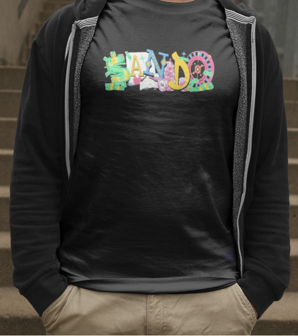 Vegas Matt Sando Casino Theme Money Roulette And Dice T-Shirt