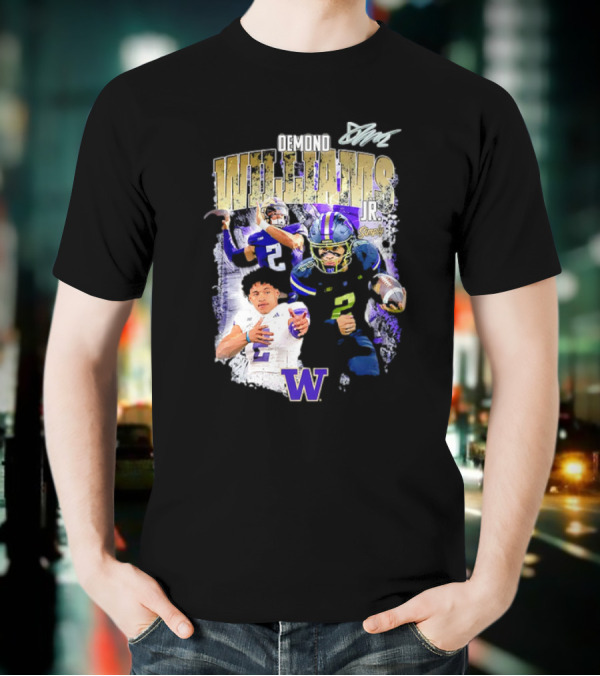 Demond Williams Jr. Washington Huskies Football W Logo T-Shirt