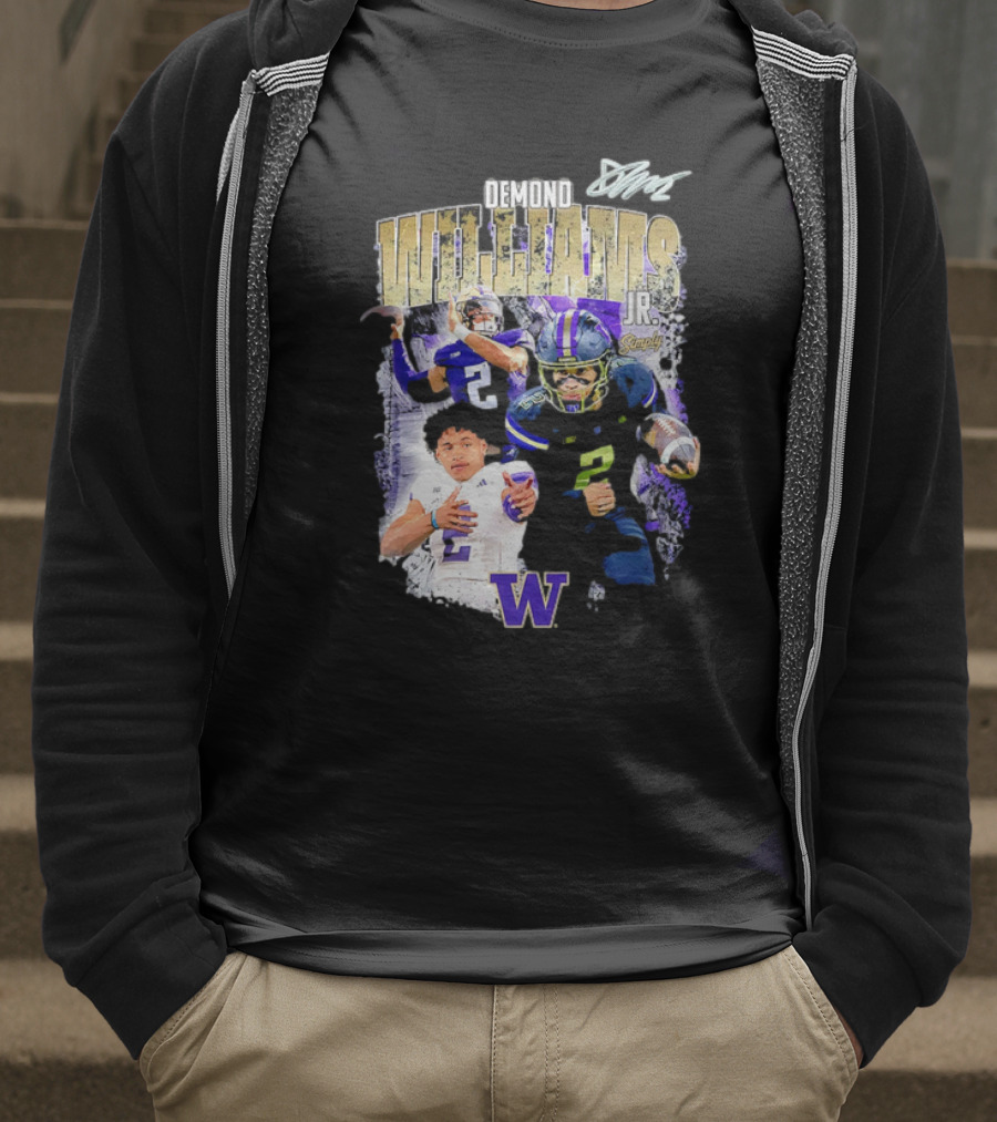 Demond Williams Jr. Washington Huskies Football W Logo T-Shirt