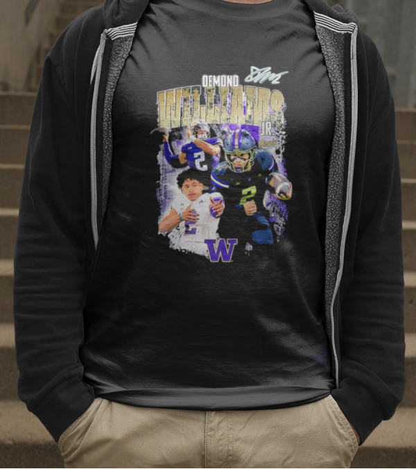 Demond Williams Jr. Washington Huskies Football W Logo T-Shirt
