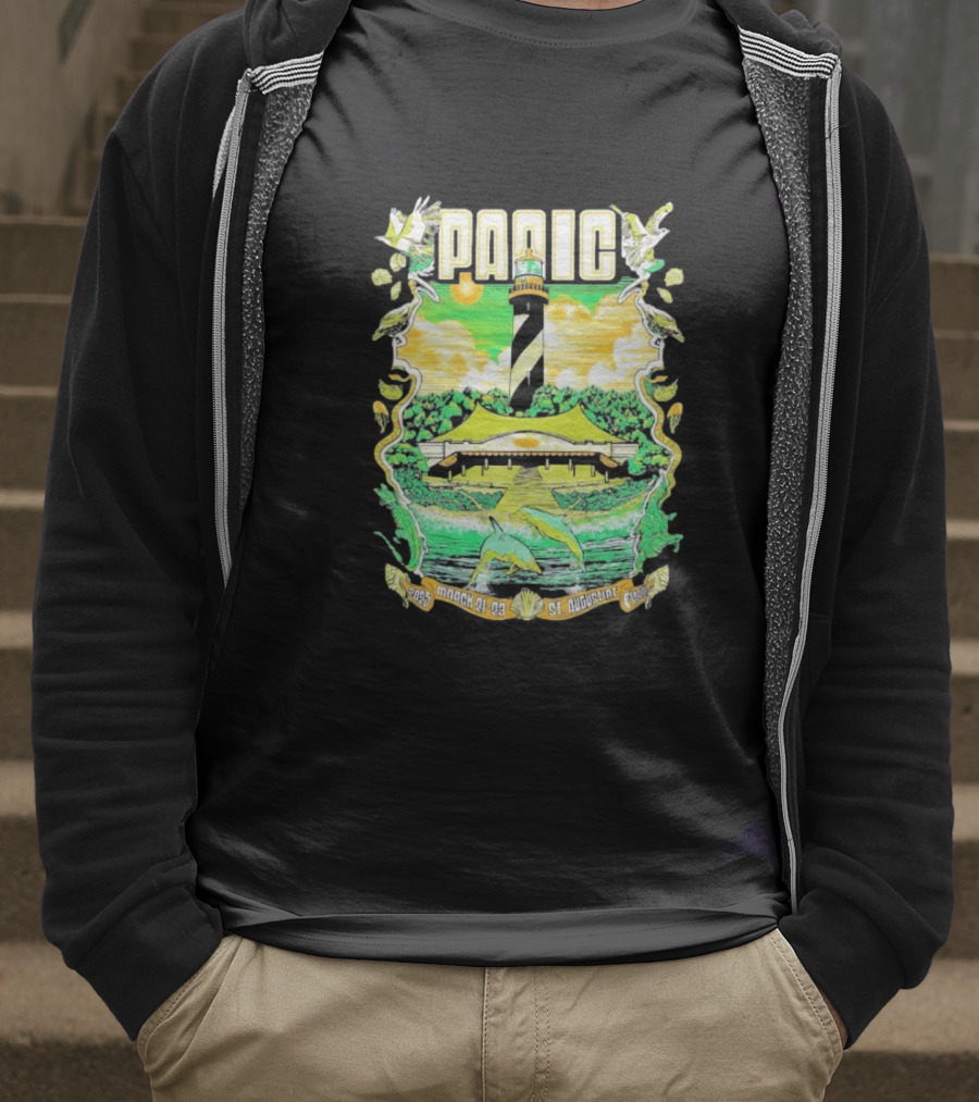 Widespread Panic 2025 St Augustine Lighthouse Dolphins March 21-23 T-Shirt