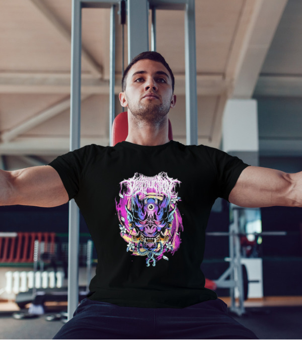 Within Destruction Psychedelic Oni Mask With Floral Accents T-Shirt