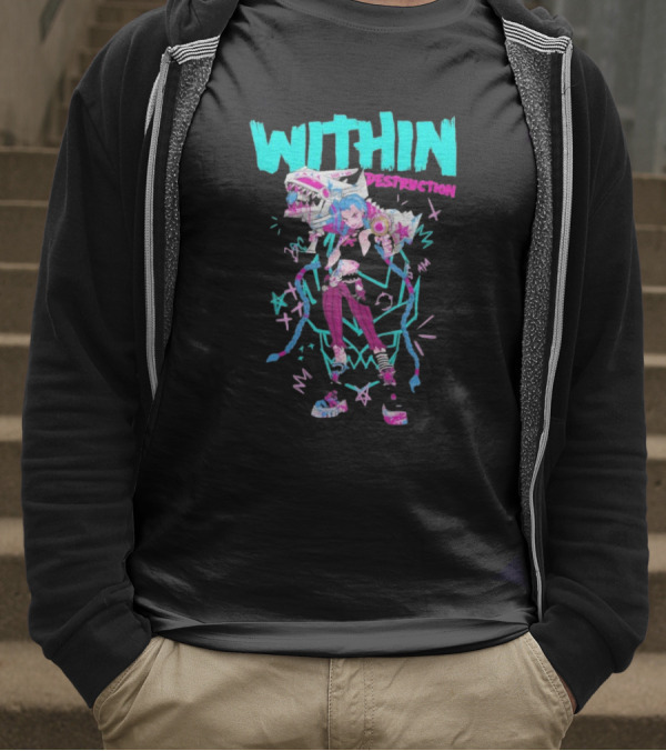 Within Destruction Jinx Slam Arcane League Of Legends Star Imagery T-Shirt