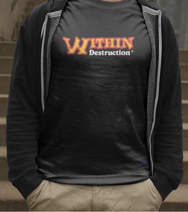 Within Destruction Vintage Style Text Design T-Shirt