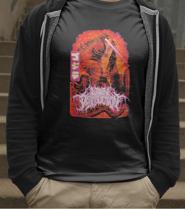 Within Destruction Reptile Kaiju Tokyo Destruction Scene T-Shirt