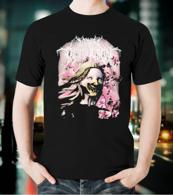 Within Destruction Yokai Cherry Blossoms Masked Face Design T-Shirt