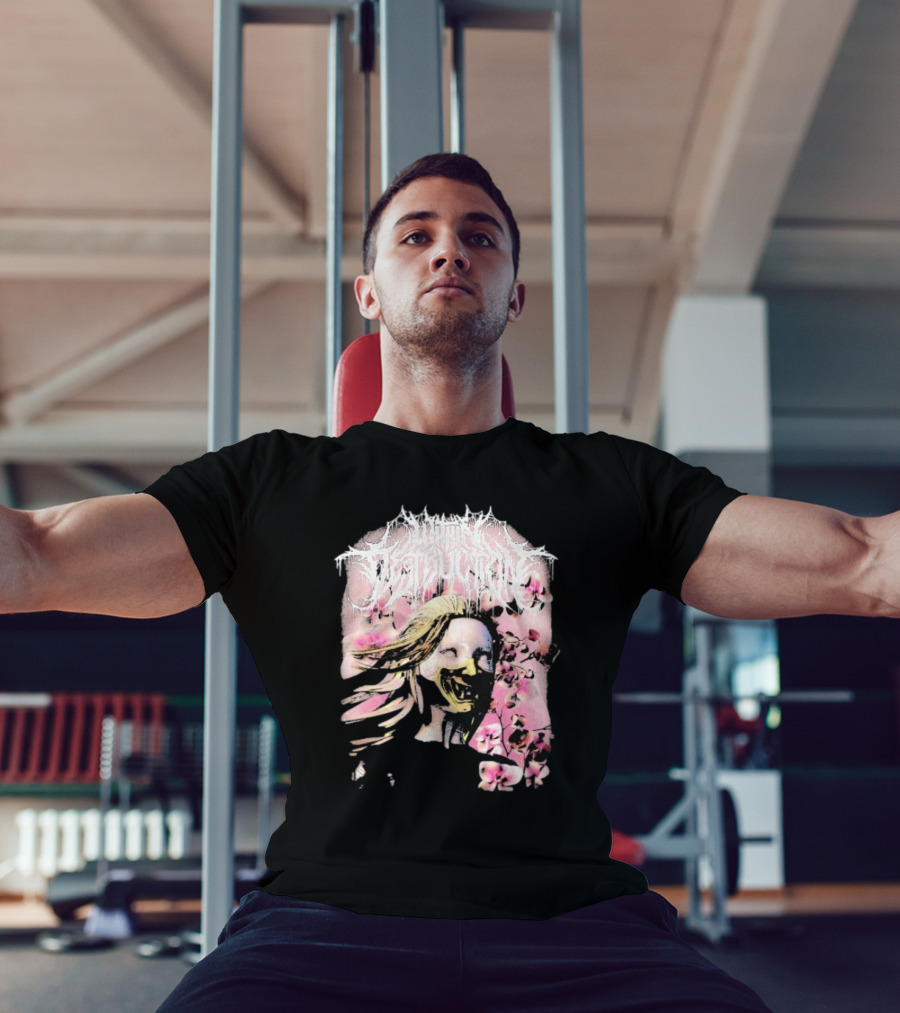 Within Destruction Yokai Cherry Blossoms Masked Face Design T-Shirt