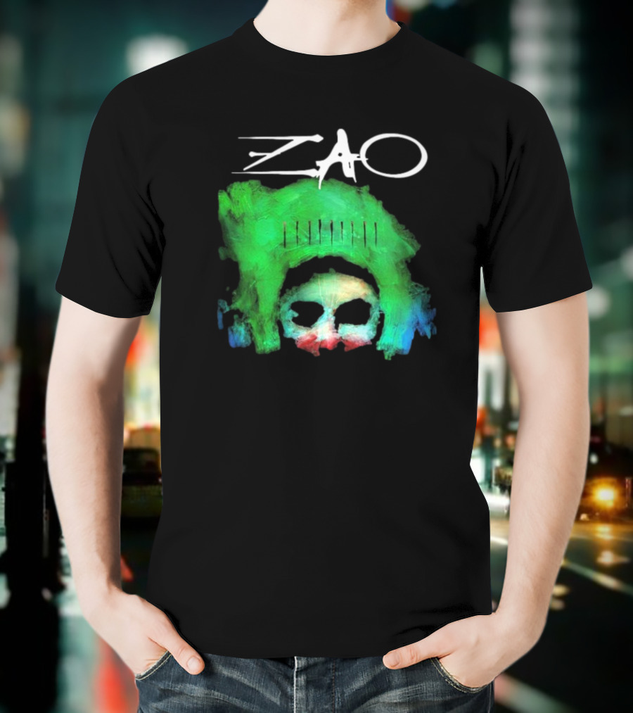 Zao Splinter Shards Green Skull Art T-Shirt