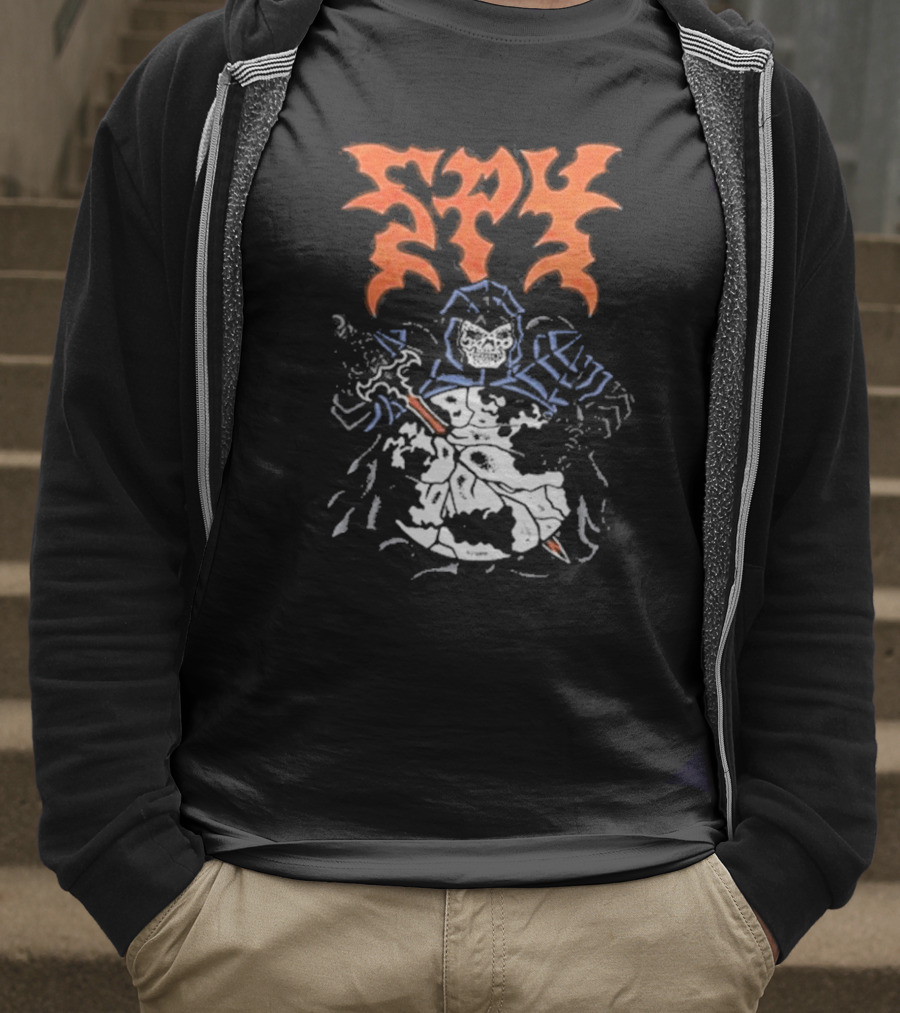 Spy DRKMTTR Apr 3 2025 Nashville TN Knife-Wielding Knight Graphic T-Shirt