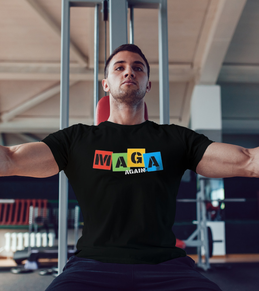 MAGA Again Block Letters Primary Colors T-Shirt