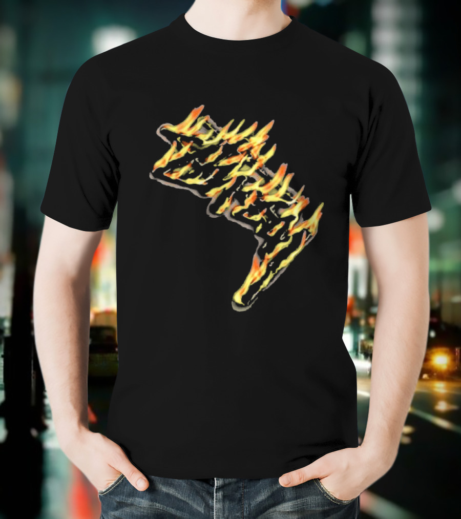Stussy Burning Stock Flame Graphic Midnight T-Shirt