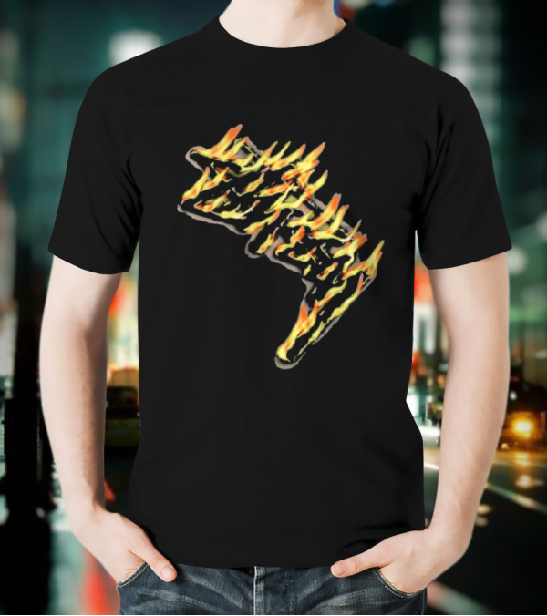 Stussy Burning Stock Flame Graphic Midnight T-Shirt