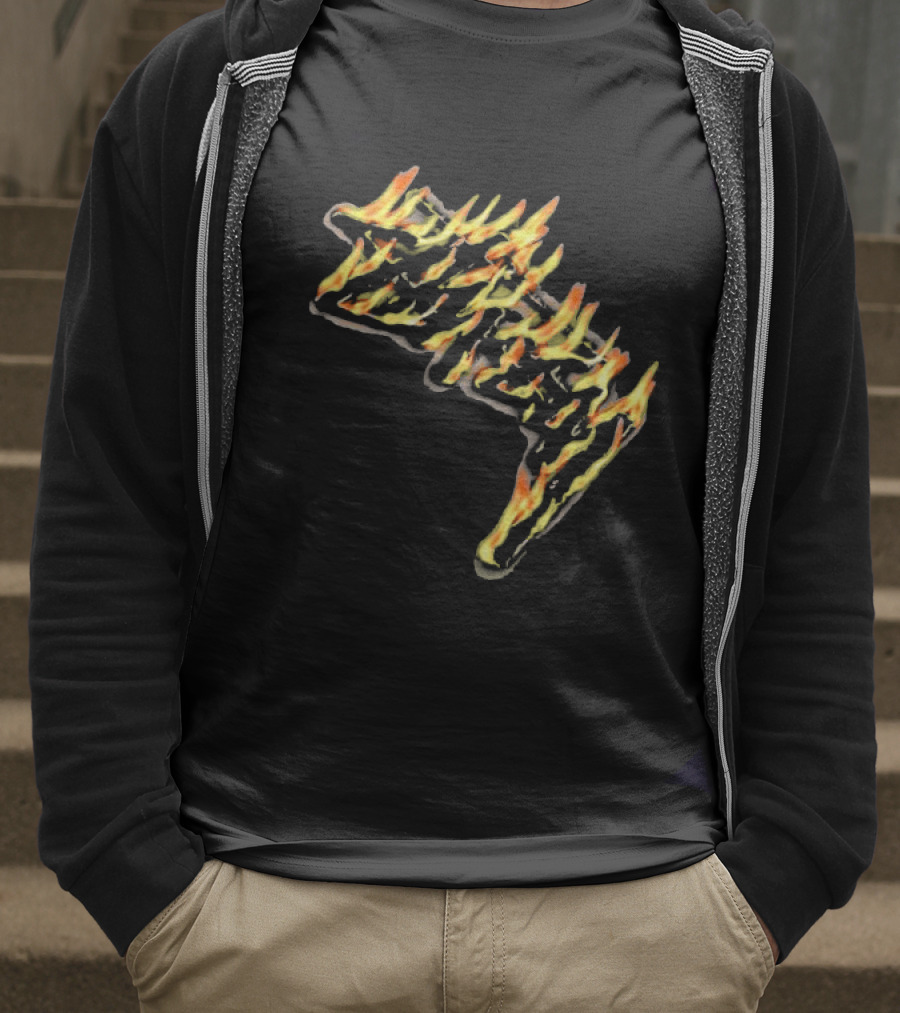 Stussy Burning Stock Flame Graphic Midnight T-Shirt