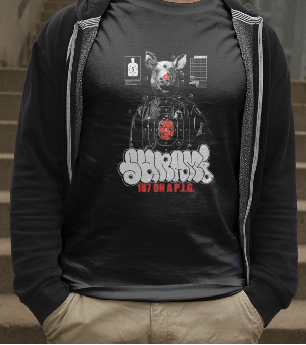 Sunami Pig 187 Target Shooting Pig Design T-Shirt