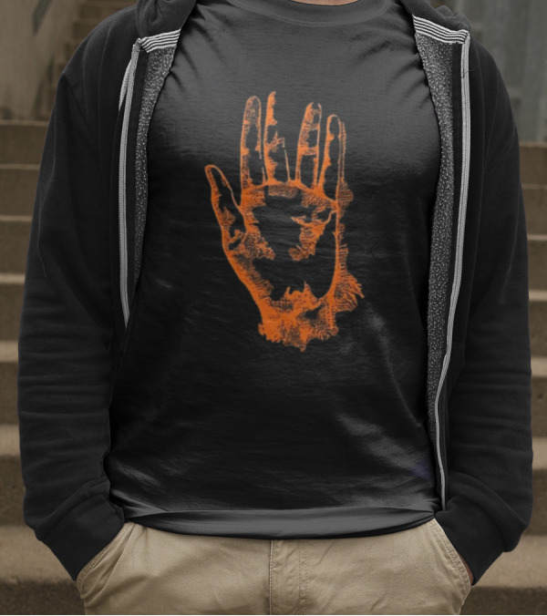 Tamino Sanctuary Handprint Symbol Burning Orange T-Shirt