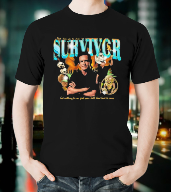 Survivor Jeff Probst Heartthrob Vintage Tiki Idol And Torches T-Shirt