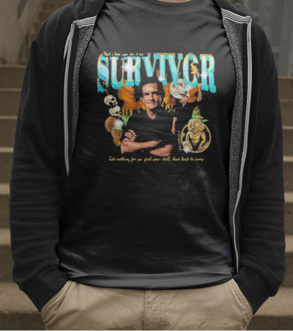 Survivor Jeff Probst Heartthrob Vintage Tiki Idol And Torches T-Shirt