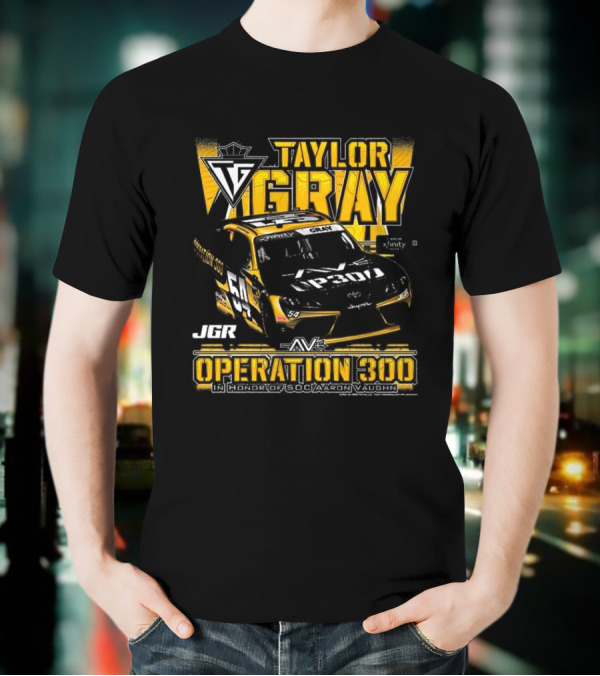 Taylor Gray Joe Gibbs Racing JGR Operation 300 SOC Aaron Vaughn Tribute T-Shirt