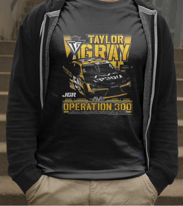 Taylor Gray Joe Gibbs Racing JGR Operation 300 SOC Aaron Vaughn Tribute T-Shirt