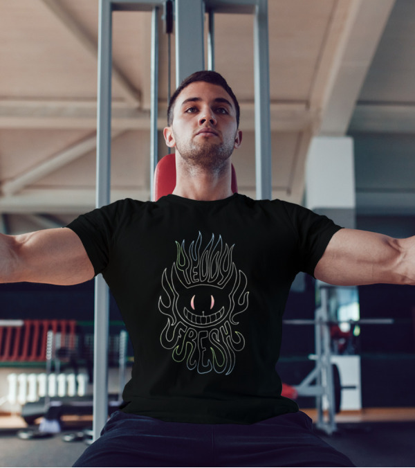 Teddy Fresh Flamin’ Hot Alien Smiling Flame Creature T-Shirt
