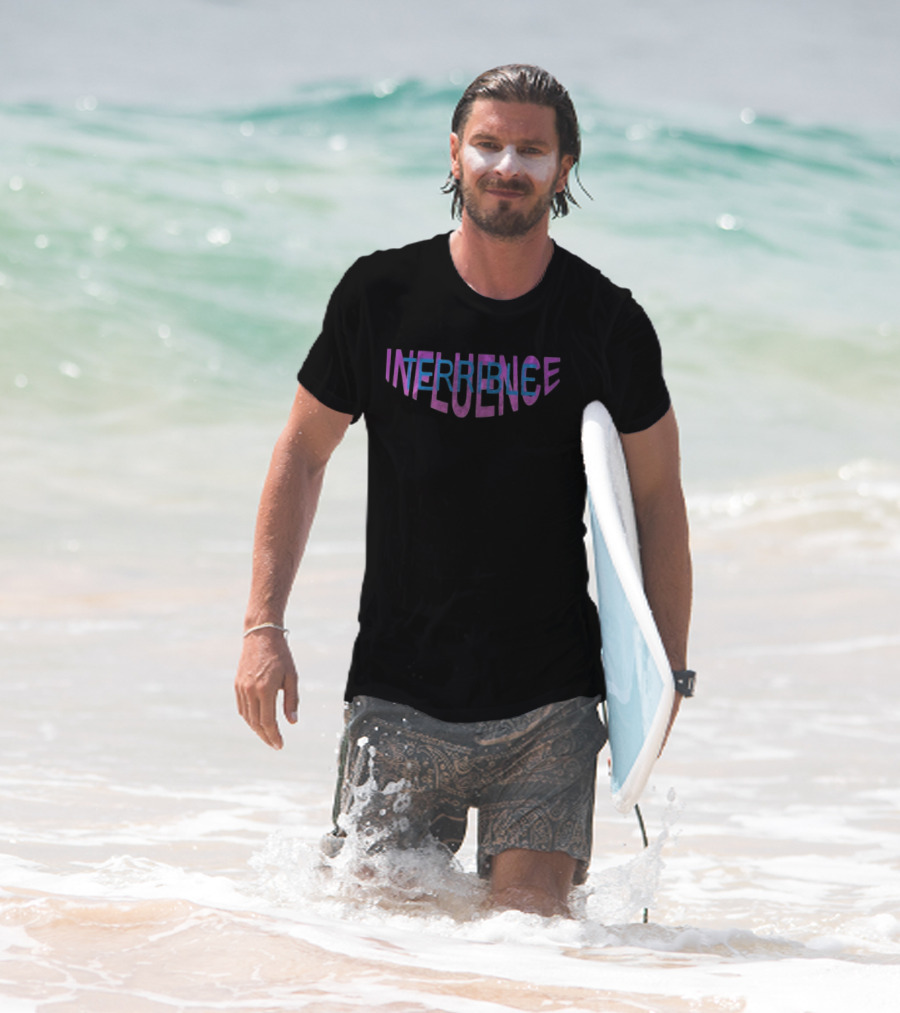 Terrible Influence Colorful Overlapping Text T-Shirt