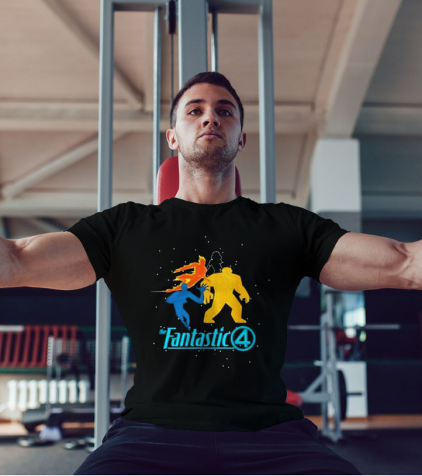 Fantastic Four Team Explosive Silhouette Action T-Shirt