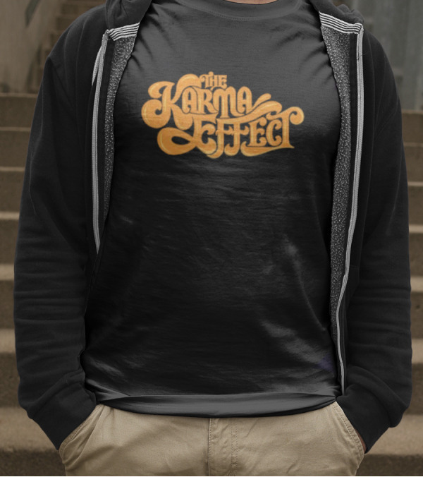 The Karma Effect Rustic Orange Curvy Script T-Shirt