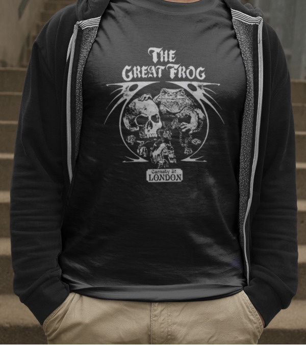 The Great Frog Skull And London Text Design T-Shirt