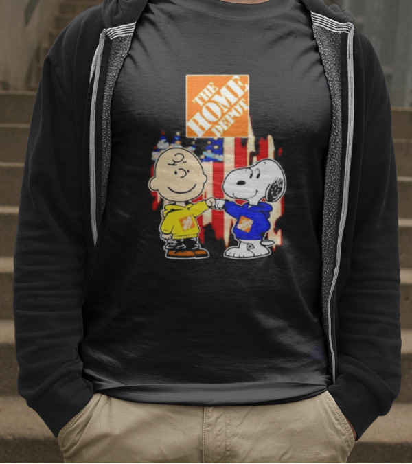 The Home Depot Charlie Brown Snoopy American Flag T-Shirt