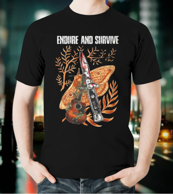 The Last Of Us Endure And Survive Moth Knife And Guitar T-Shirt