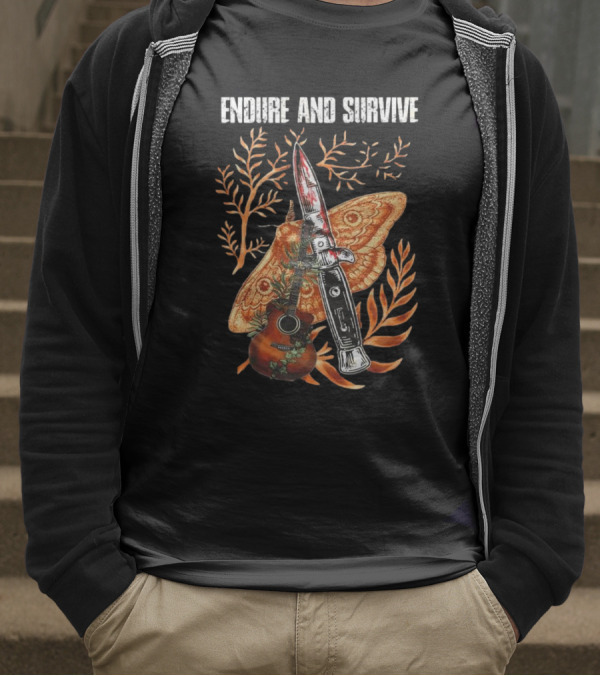 The Last Of Us Endure And Survive Moth Knife And Guitar T-Shirt