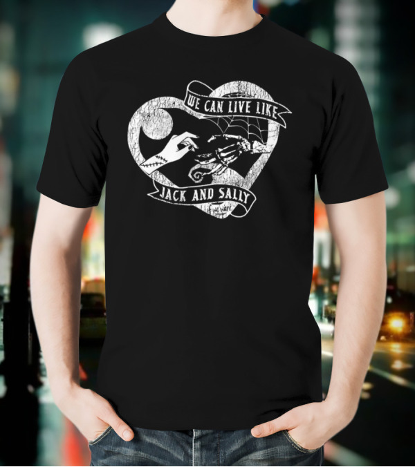 The Lost Bros We Can Live Like Jack And Sally Heart Moon Spiral Hill Web T-Shirt