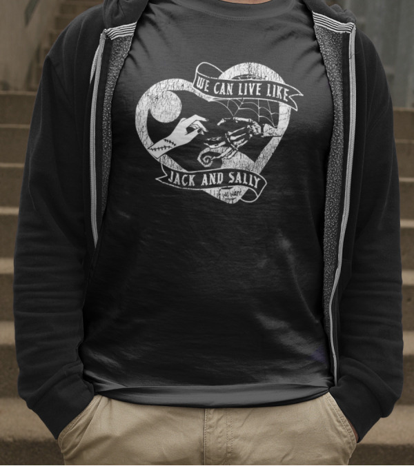 The Lost Bros We Can Live Like Jack And Sally Heart Moon Spiral Hill Web T-Shirt