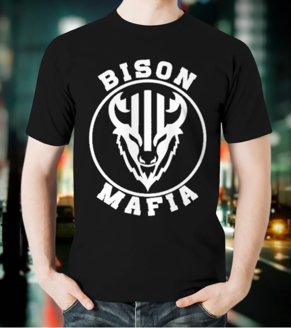Bison Mafia Upstairs Pub Bold Design T-Shirt