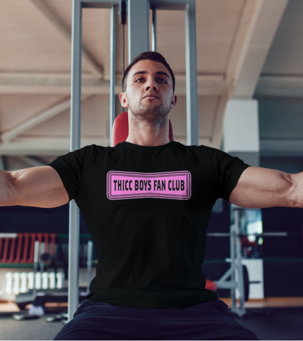 THICC BOYS FAN CLUB Pink Patch Design T-Shirt