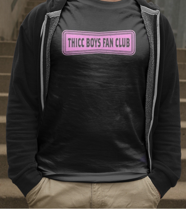 THICC BOYS FAN CLUB Pink Patch Design T-Shirt