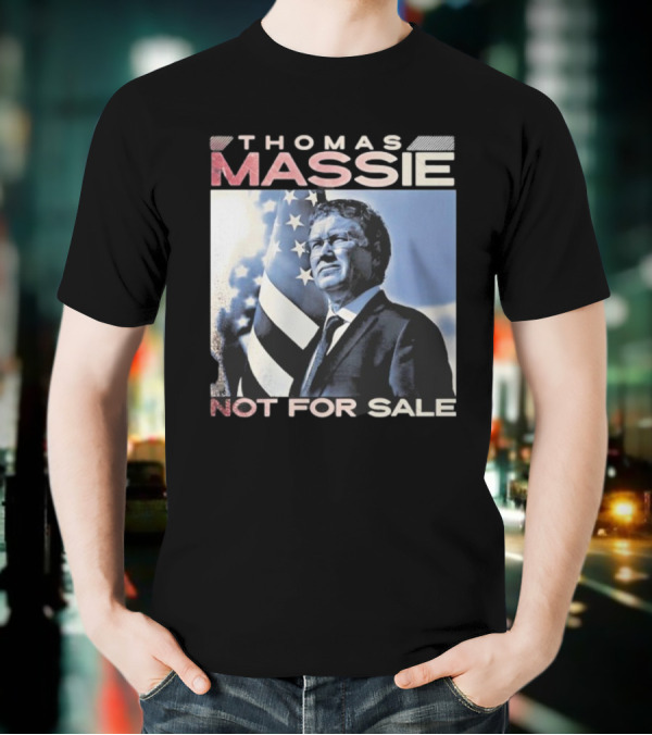 Thomas Massie Not For Sale American Flag Portrait T-Shirt