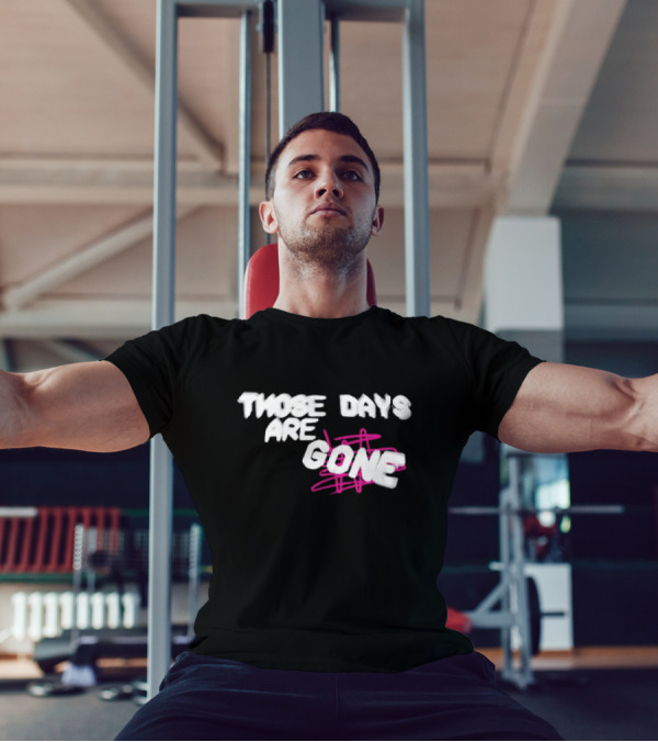 Those Days Are Gone Pink Scribble Text T-Shirt