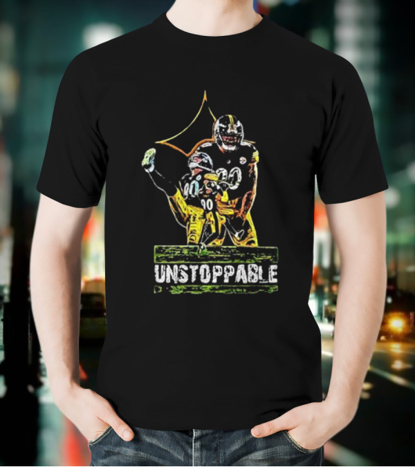 Tj Watt Unstoppable Football Icon In Black And Gold 90 T-Shirt