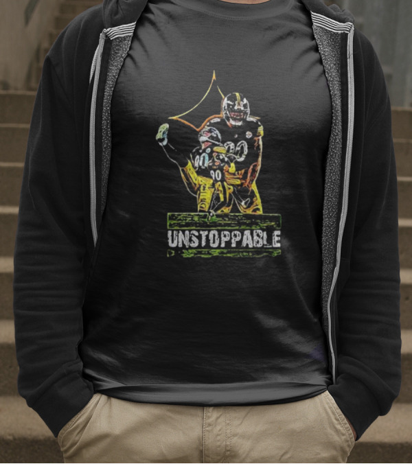 Tj Watt Unstoppable Football Icon In Black And Gold 90 T-Shirt