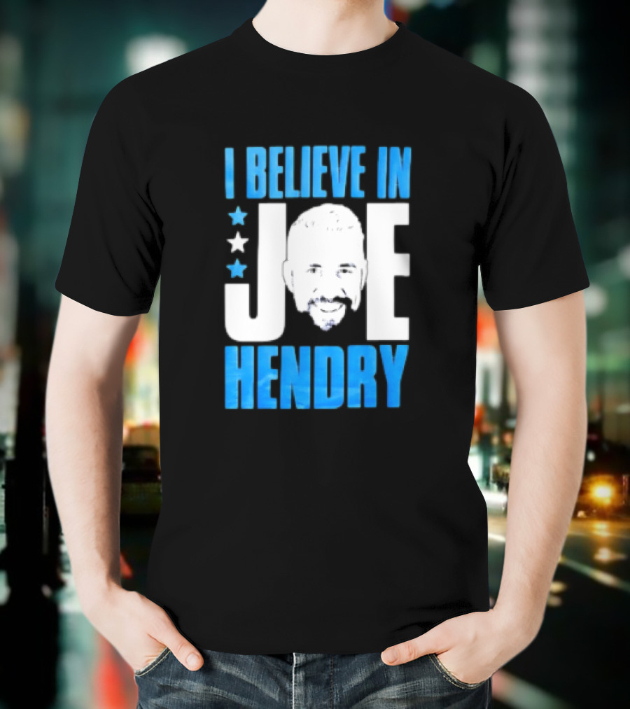 TNA I Believe In Joe Hendry Blue Text And Stars T-Shirt